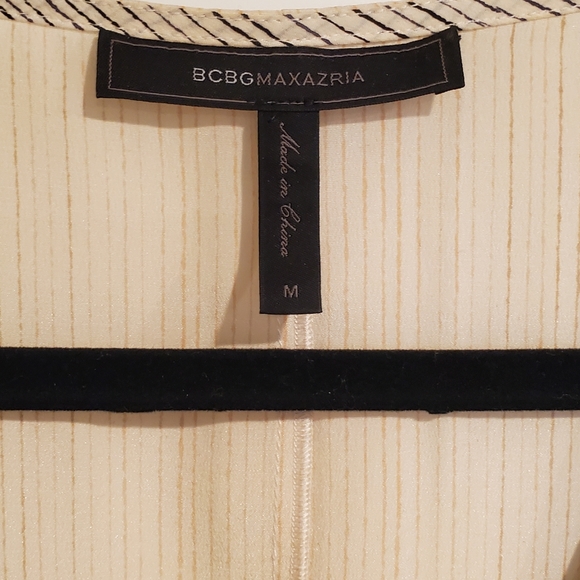 BCBGMaxAzria silk sleeveless top ivory and black - Picture 3 of 6